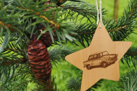 Trabi Weihnachtsstern Echtholz aus erzgebirgischer Handwerkskunst