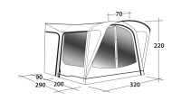 Vorzelt Airtec &quot;R&uuml;bezahl II&quot; f&uuml;r Qek Junior, Aero, 325, Bastei und viele mehr ...