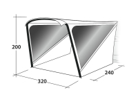 Sonnensegel aufblasbar  f&uuml;r Qek Junior Aero 325 Bastei Intercamp etc.