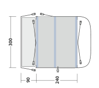 Vorzelt Airtec &quot;R&uuml;bezahl III&quot; f&uuml;r Qek Junior, Aero, 325, Bastei und viele mehr ...