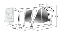 Vorzelt Airtec &quot;R&uuml;bezahl III&quot; f&uuml;r Qek Junior, Aero, 325, Bastei und viele mehr ...