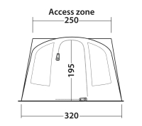 Vorzelt mit Gestänge "Müritz" für Qek Junior, Aero, 325, Bastei und viele mehr ...